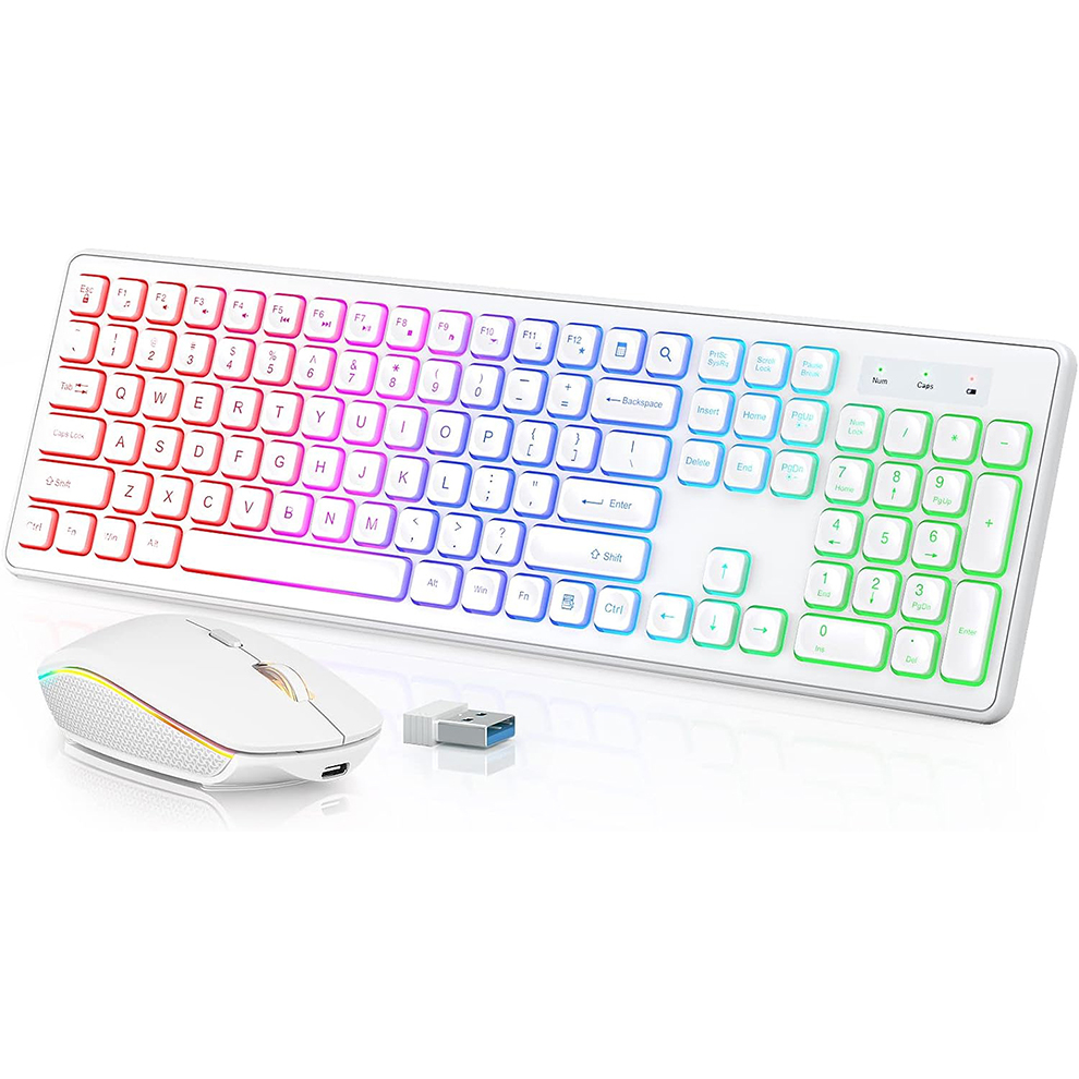 Esports Wireless Gaming Mouse - لوحة مفاتيح وماوس لاسلكية بإضاءة خلفية،