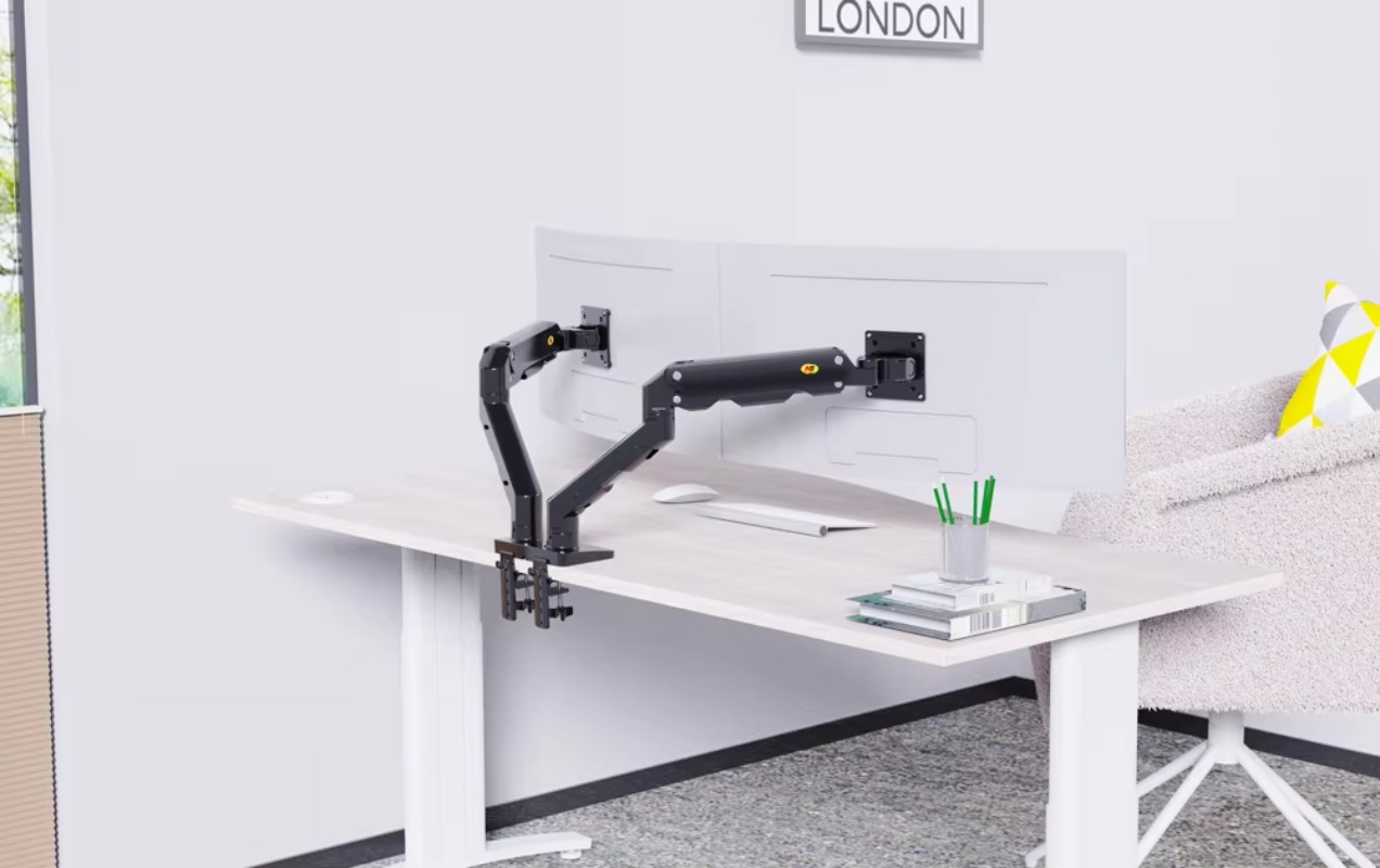 حامل شاشة G55 مقاس 27 بوصة - 3 - مراجعة Dual Monitor Stand وسعره